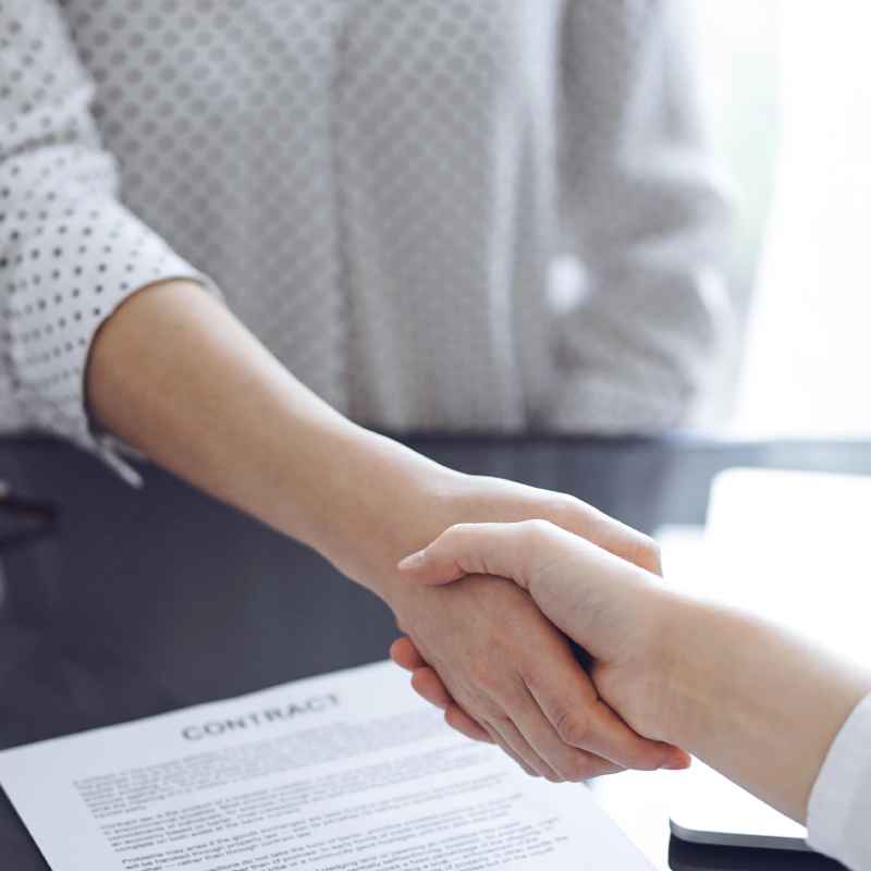 Shaking hands for a Contract